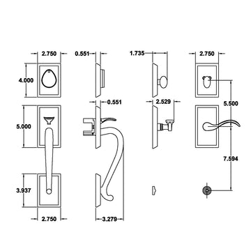 EAGH301CLMHB Rockwell Premium Solid Brass Savoy Single Cylinder handle set in Mahogany Bronze with Classic Wave Lever